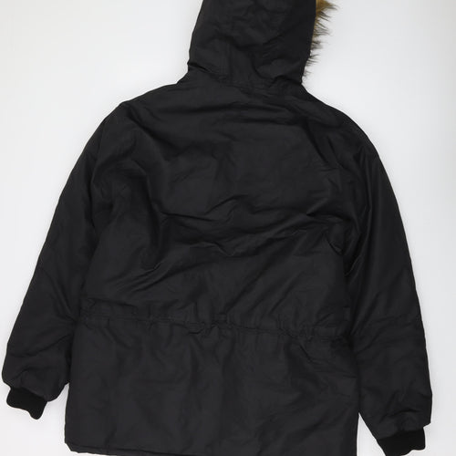 Result Men's Black Hooded Parka Jacket Size L Winter