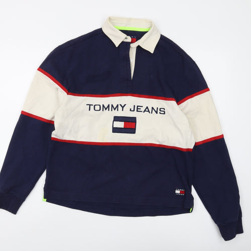 Tommy Jeans Men’s Blue Polo Long Sleeve Size S