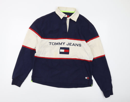 Tommy Jeans Men’s Blue Polo Long Sleeve Size S