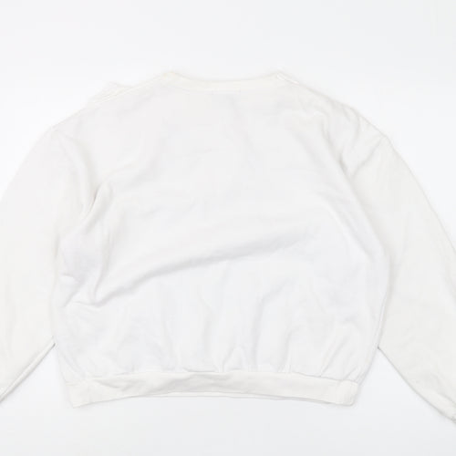 Zara Women’s White Disney Sweatshirt S Ruffle Accents