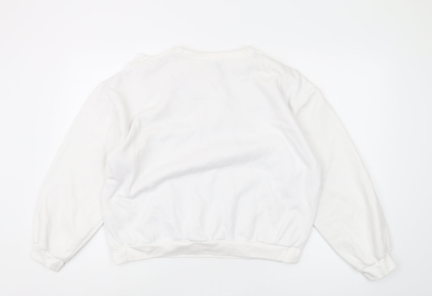 Zara Women’s White Disney Sweatshirt S Ruffle Accents