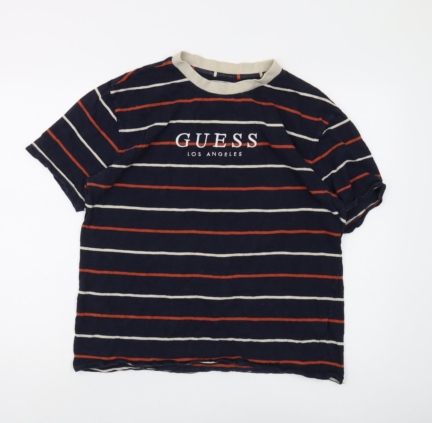 Guess Men's Multicoloured Striped T-Shirt