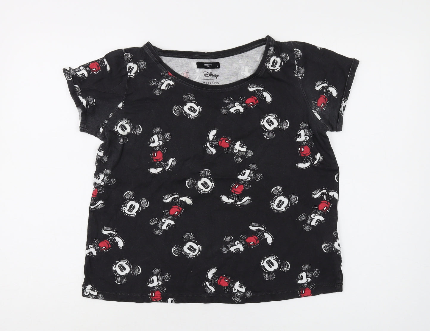 Disney Women Black S Mickey Mouse T-Shirt