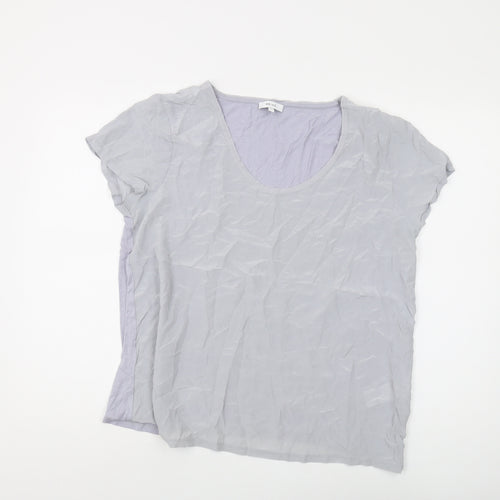 Reiss Women's Grey L Basic Scoop Neck T-Shirt