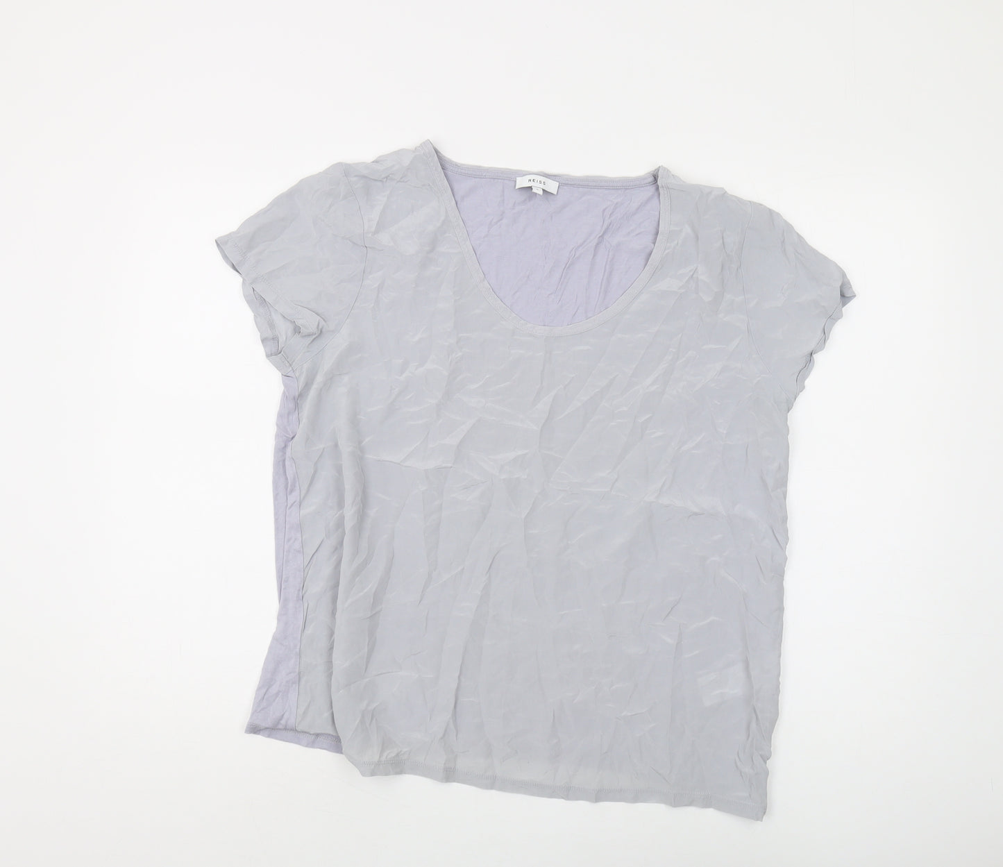 Reiss Women's Grey L Basic Scoop Neck T-Shirt