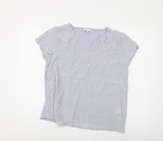 Reiss Women's Grey L Basic Scoop Neck T-Shirt