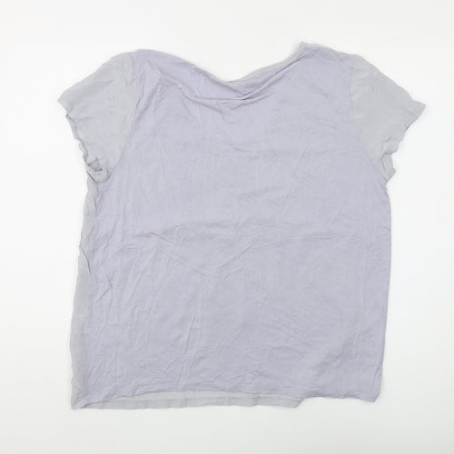 Reiss Women's Grey L Basic Scoop Neck T-Shirt