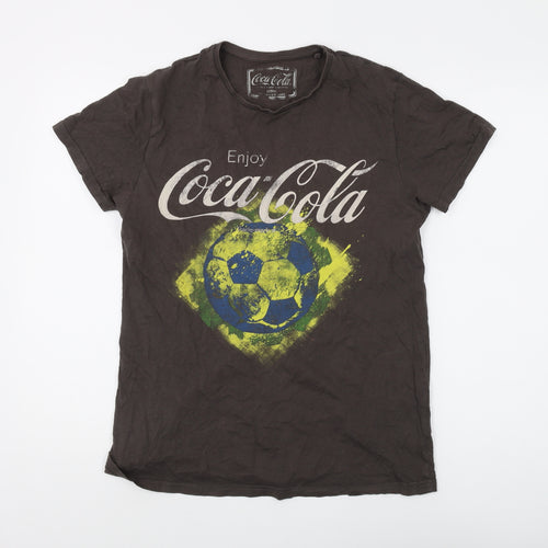 Coca-Cola Men's Brown Retro Graphic T-Shirt, Size M, Cotton