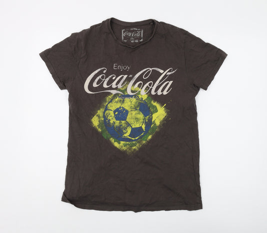 Coca-Cola Men's Brown Retro Graphic T-Shirt, Size M, Cotton