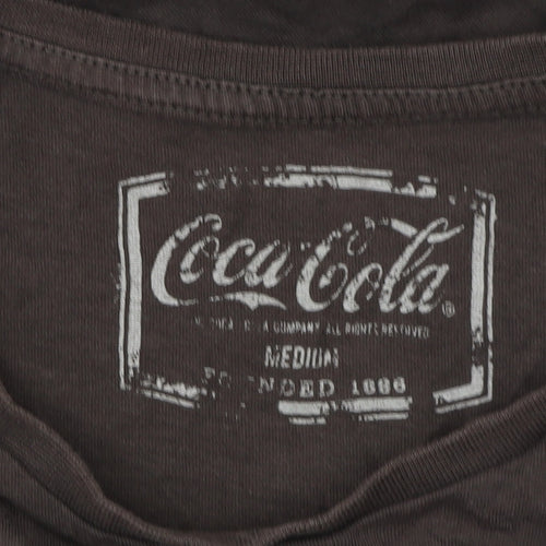 Coca-Cola Men's Brown Retro Graphic T-Shirt, Size M, Cotton