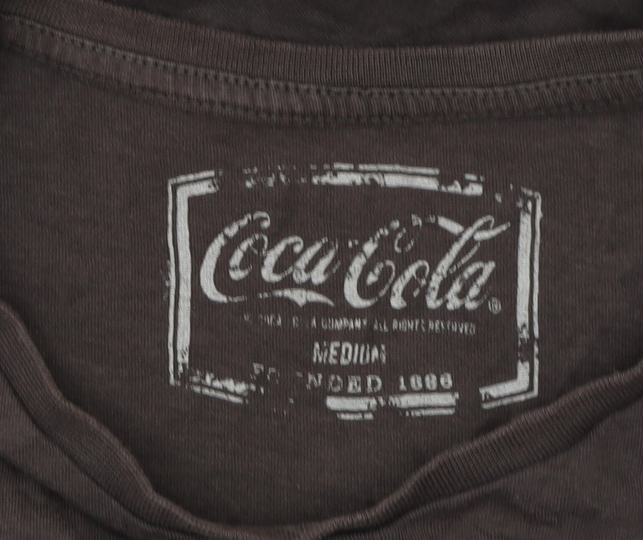 Coca-Cola Men's Brown Retro Graphic T-Shirt, Size M, Cotton