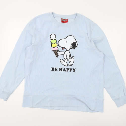 Peanuts Women's Blue Pullover Sweatshirt Size 14 Snoopy Graphic