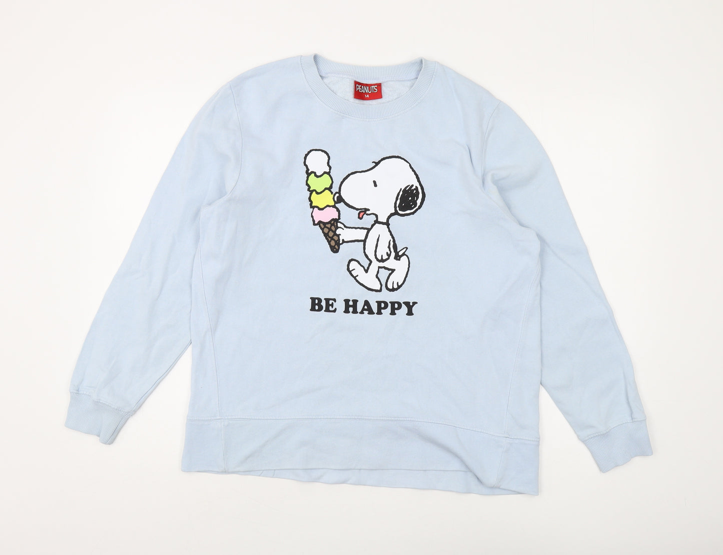 Peanuts Women's Blue Pullover Sweatshirt Size 14 Snoopy Graphic