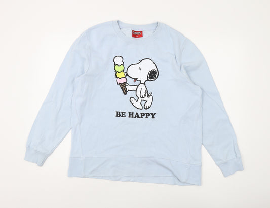 Peanuts Women's Blue Pullover Sweatshirt Size 14 Snoopy Graphic