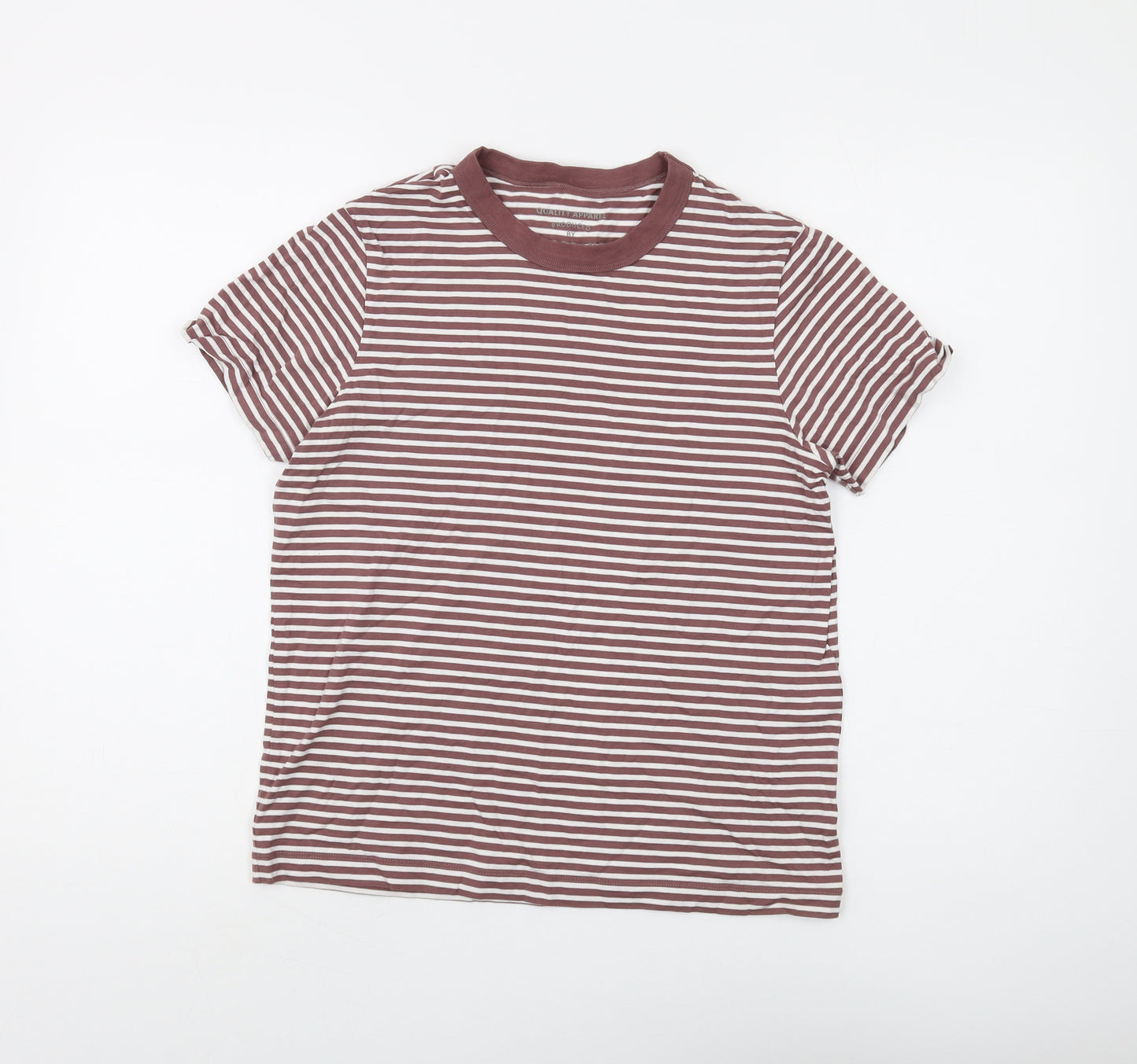 Giordano Women's Brown Striped Ringer T-Shirt M