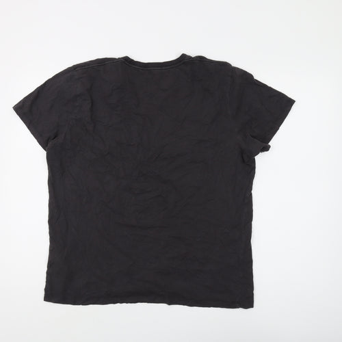 Abercrombie & Fitch Men's Black Cotton Crew Neck Tee