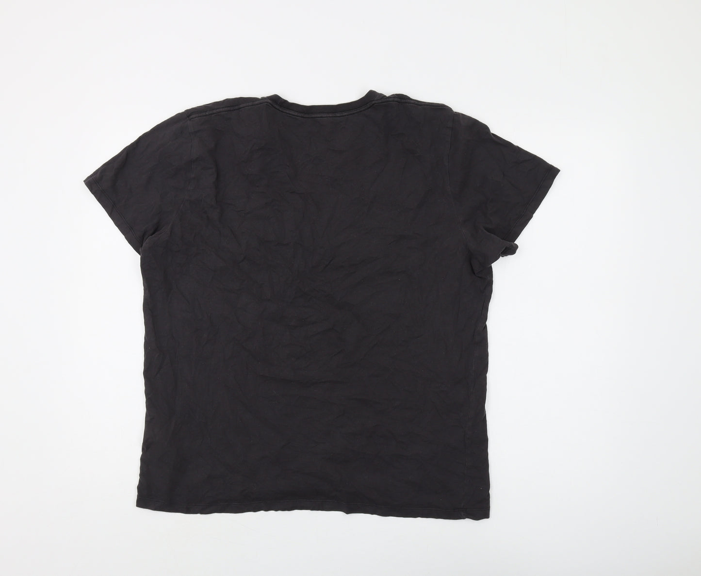 Abercrombie & Fitch Men's Black Cotton Crew Neck Tee