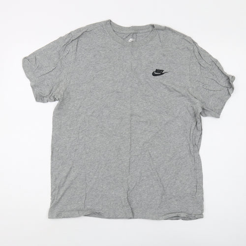 Nike Men's Grey T-Shirt M Crew Neck Logo