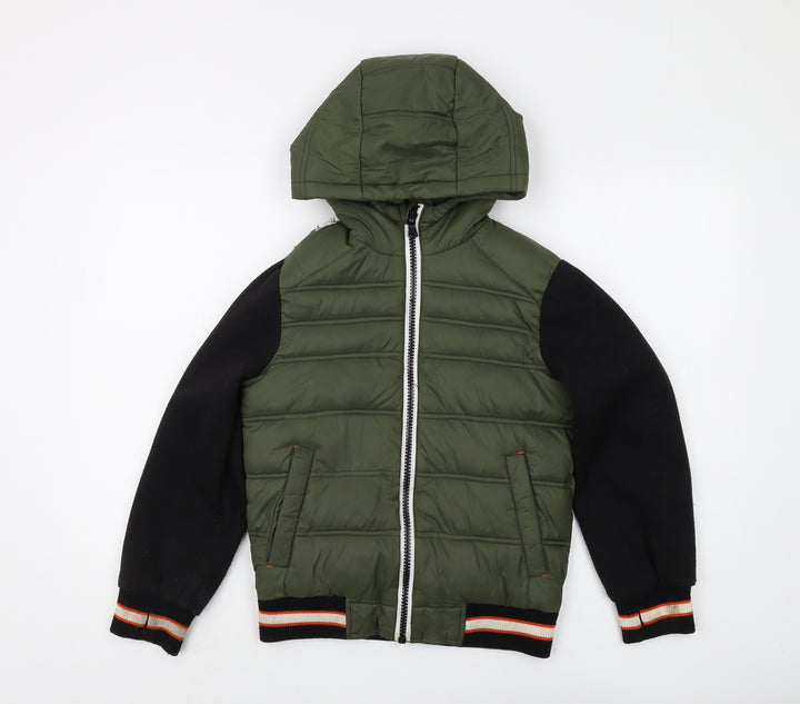 Michael Kors Boys Green Puffer Jacket Hooded Size 8 Years
