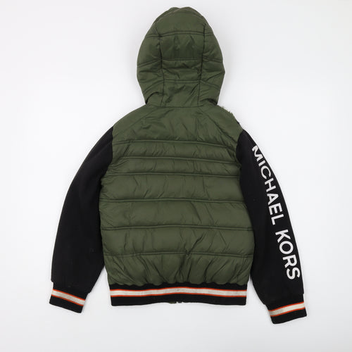 Michael Kors Boys Green Puffer Jacket Hooded Size 8 Years