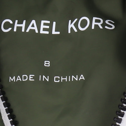 Michael Kors Boys Green Puffer Jacket Hooded Size 8 Years