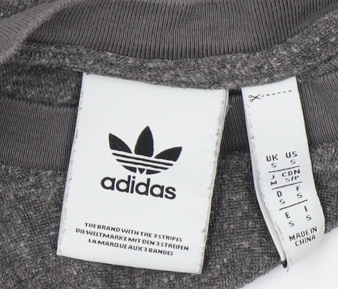 Adidas Men's Grey T-Shirt, Size M, Crew Neck, Logo Accent