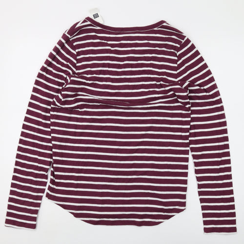 Gap Women's Red Striped Long Sleeve T-Shirt, Size XL