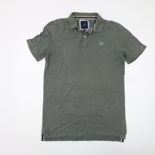 Crew Clothing Mens M Green Polo Shirt Short Sleeve Casual