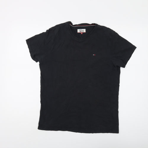 Tommy Hilfiger Men's Black T-Shirt, Size M, Solid