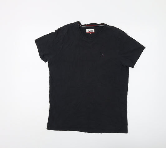 Tommy Hilfiger Men's Black T-Shirt, Size M, Solid