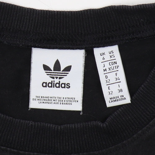 Adidas Black Unisex XS T-Shirt Casual Style Crew Neck