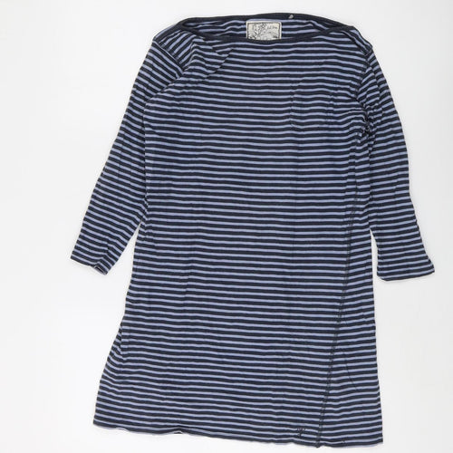 Fat Face Women's Blue Striped 3/4 Sleeve Top Size 12