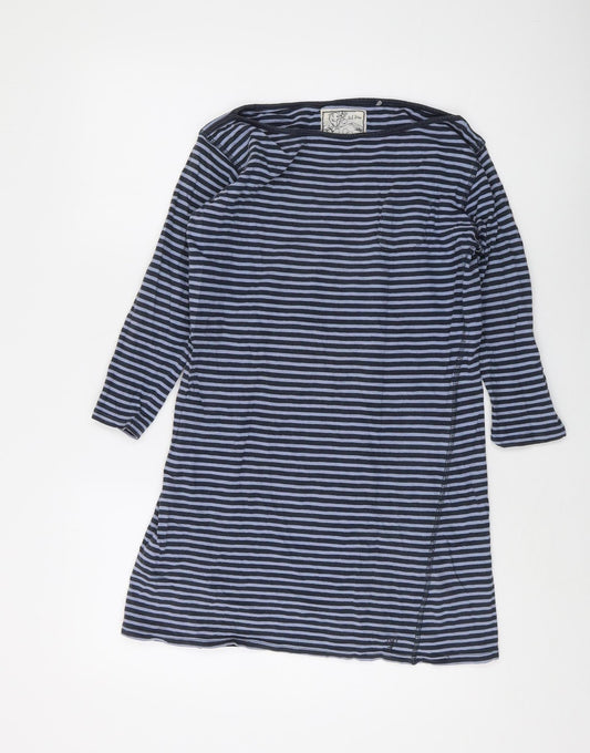 Fat Face Women's Blue Striped 3/4 Sleeve Top Size 12