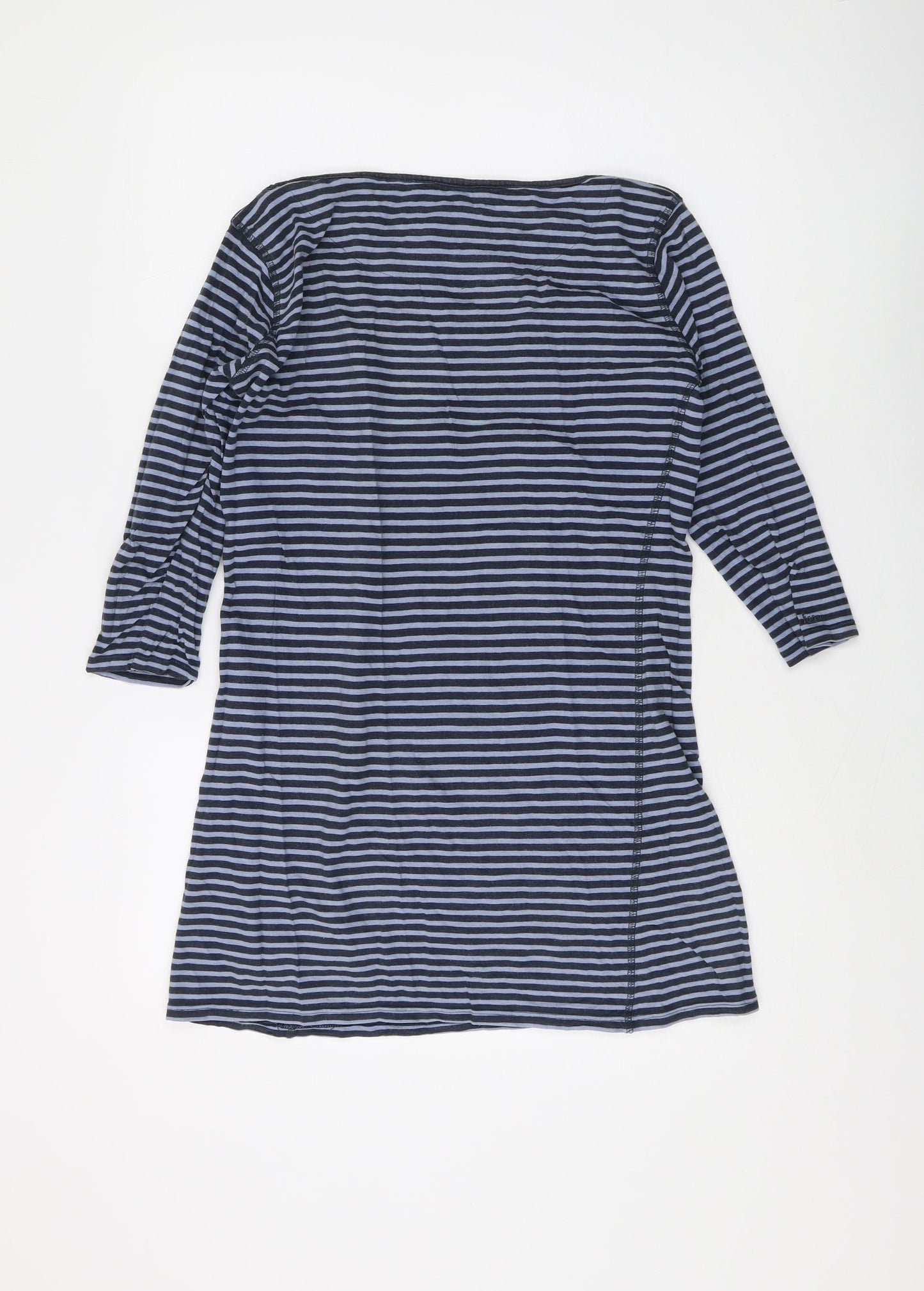 Fat Face Women's Blue Striped 3/4 Sleeve Top Size 12