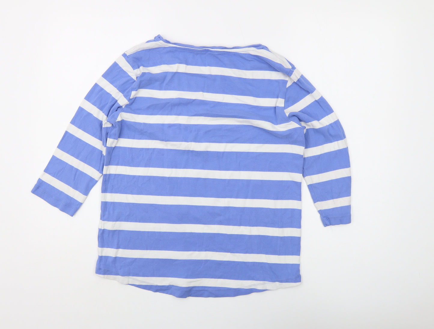 Cotton Traders Women's Blue Striped T-Shirt Size 16