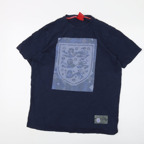 England Men's Blue L Sports Graphic T-Shirt New