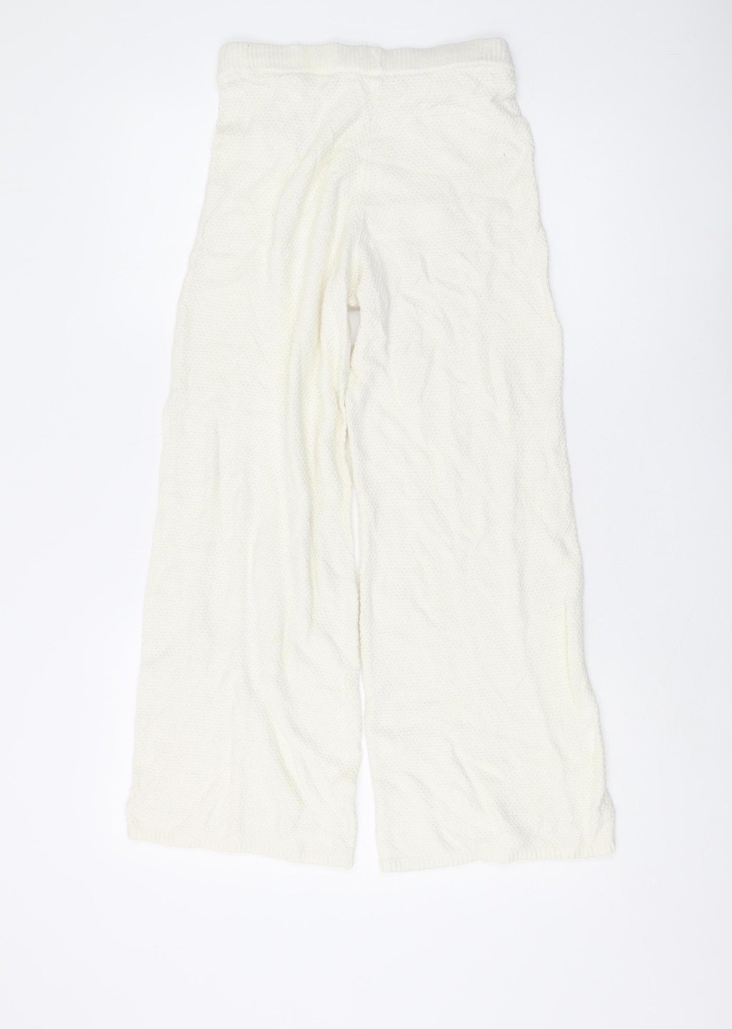 Gilly Hicks Women's Ivory XS Knit Wide-Leg Sweatpants