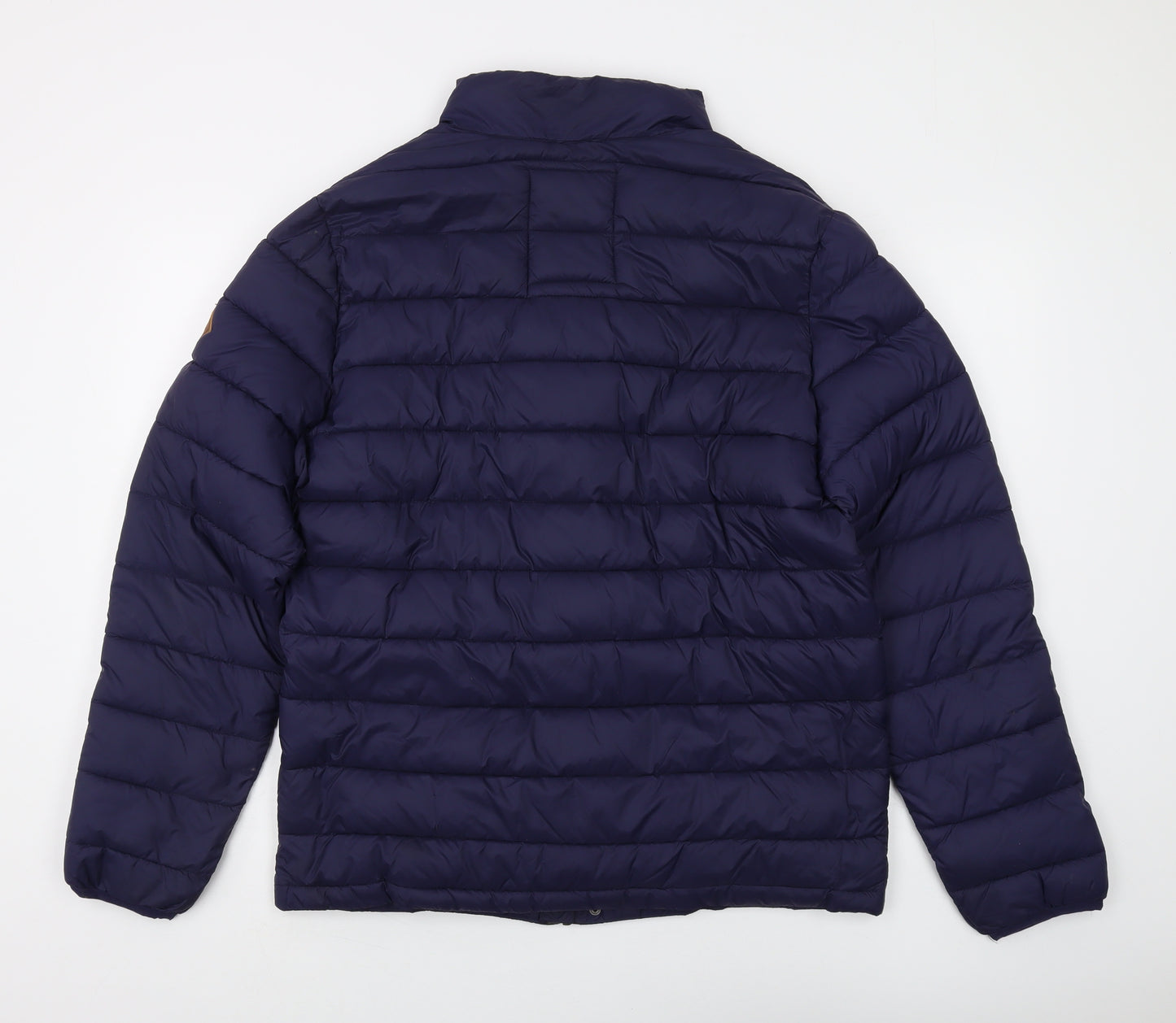 White Stuff Men's Blue Puffer Jacket - L, Casual Winter Wear