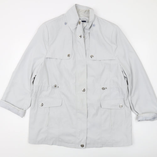 Isle Women White Basic Jacket Size 16 Lined