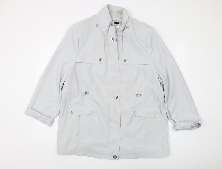 Isle Women White Basic Jacket Size 16 Lined