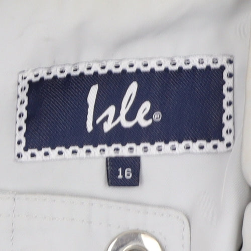 Isle Women White Basic Jacket Size 16 Lined