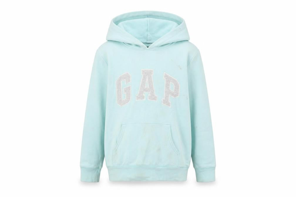 Front view of Gap girls’ blue hoodie pullover -, size 13, years