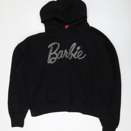 Barbie Women's Black Pullover Hoodie Size 12, Logo, Trendy