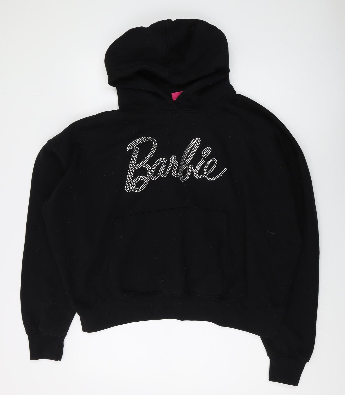 Barbie Women's Black Pullover Hoodie Size 12, Logo, Trendy