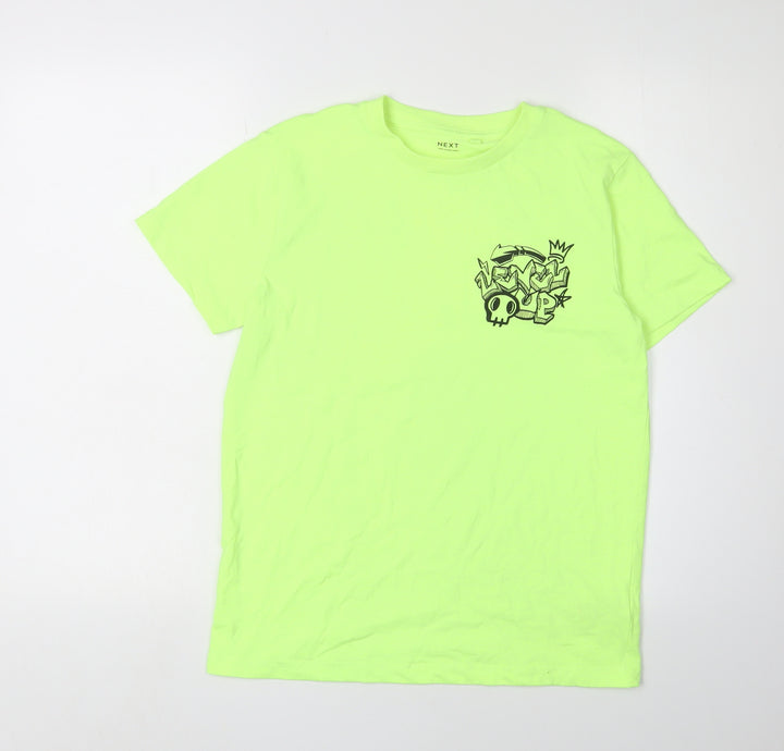 Next Boys Green Graphic Print T-Shirt, 12 Years, Pullover Style