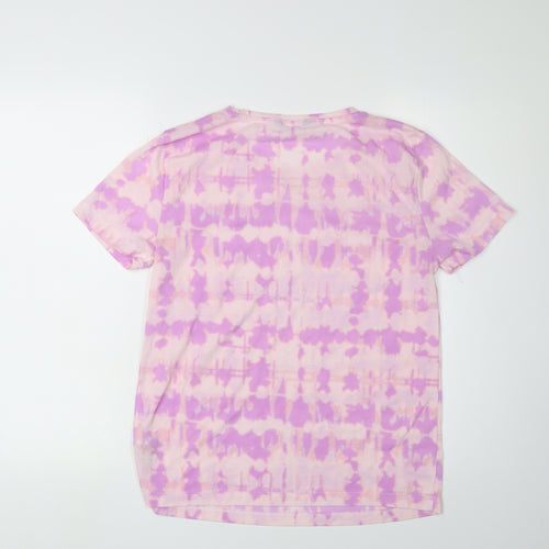 Marks and Spencer Women's Pink Tie-Dye T-Shirt - Size 8