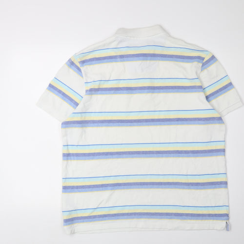 BHS Men's Multicoloured Striped Polo L