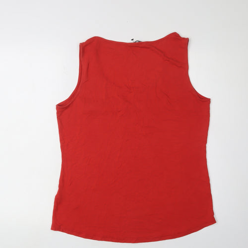 Marks and Spencer Women's Red Tank Top, Size 14, Zip Accent