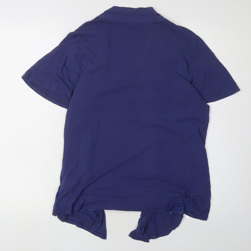 Marks and Spencer Women's Blue Floral T-Shirt Size 14