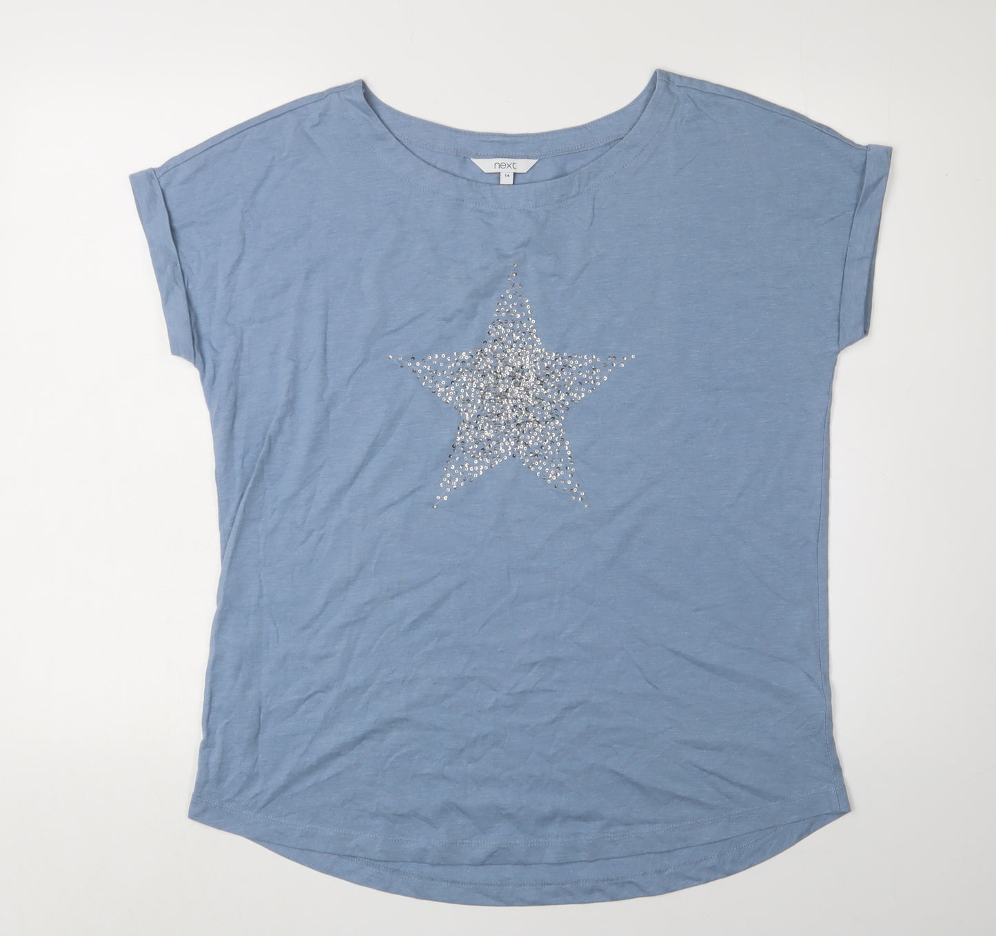 Next Women's Blue Rhinestone T-Shirt Size 14